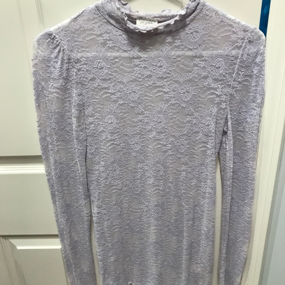 Free people sheer purple top